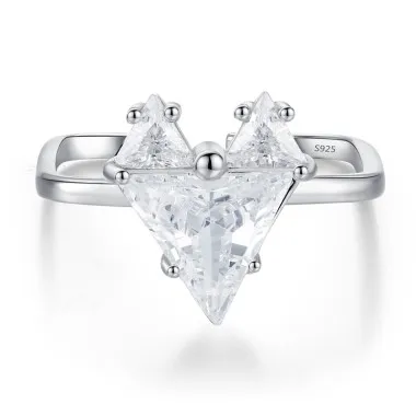 Unique Square Geometric Heart Zirconia Toe Ring 70400219