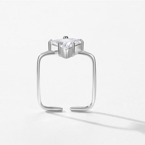 Unique Square Geometric Heart Zirconia Toe Ring 70400219