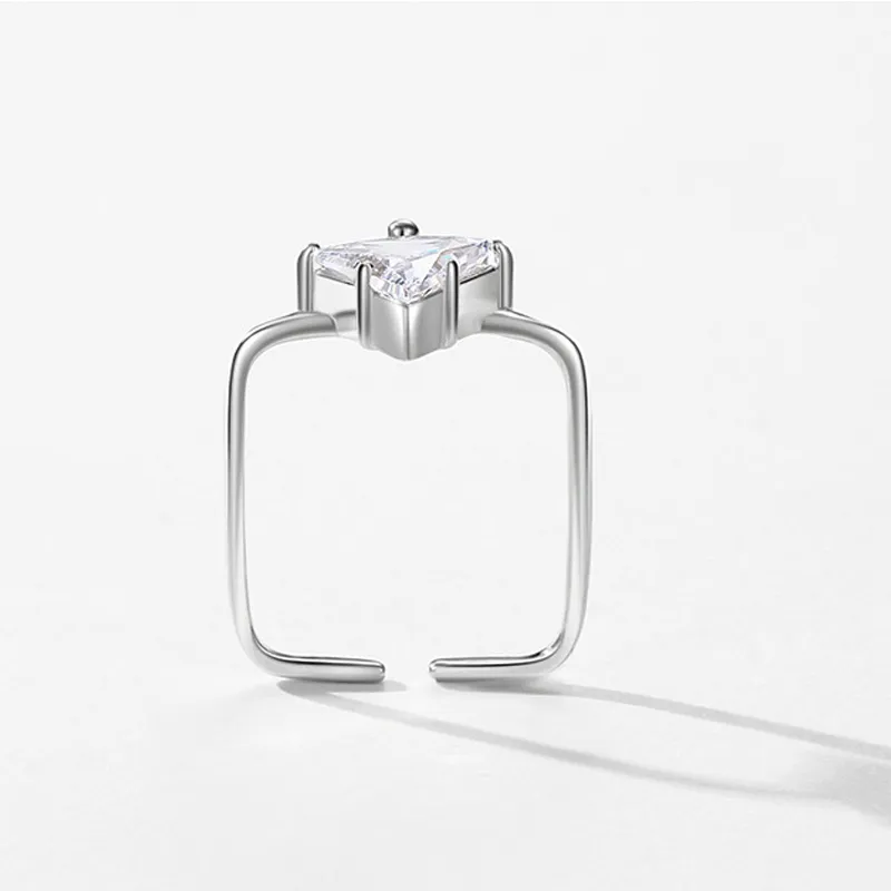 Unique Square Geometric Heart Zirconia Toe Ring 70400219 - image3