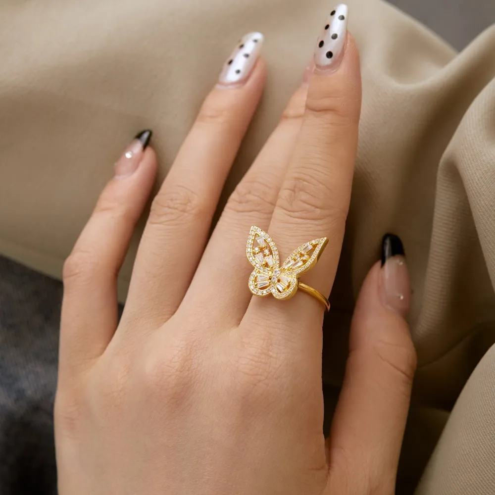 Shiny Zirconia Butterfly Open Rings 70400223 - image4
