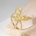 Shiny Zirconia Butterfly Open Rings 70400223