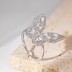 Shiny Zirconia Butterfly Open Rings 70400223