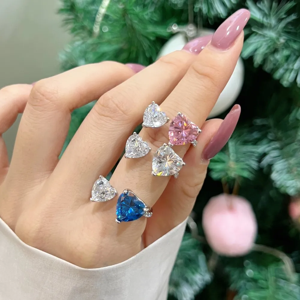 Sparkle Love Heart Zirconia Open Rings 70400225 - image2