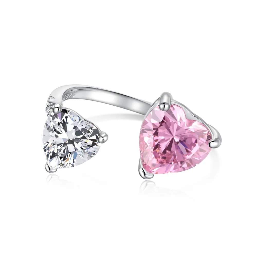 Sparkle Love Heart Zirconia Open Rings 70400225