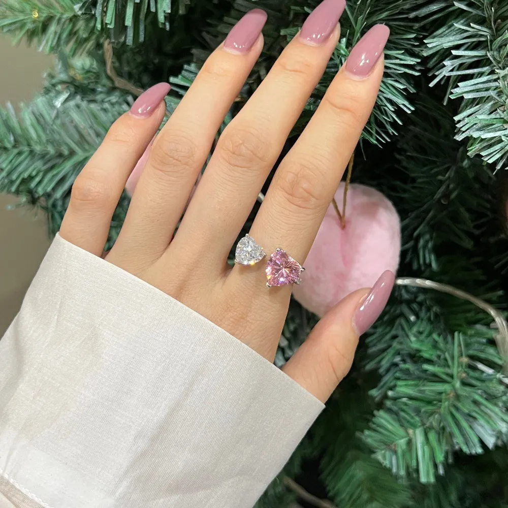 Sparkle Love Heart Zirconia Open Rings 70400225 - image3