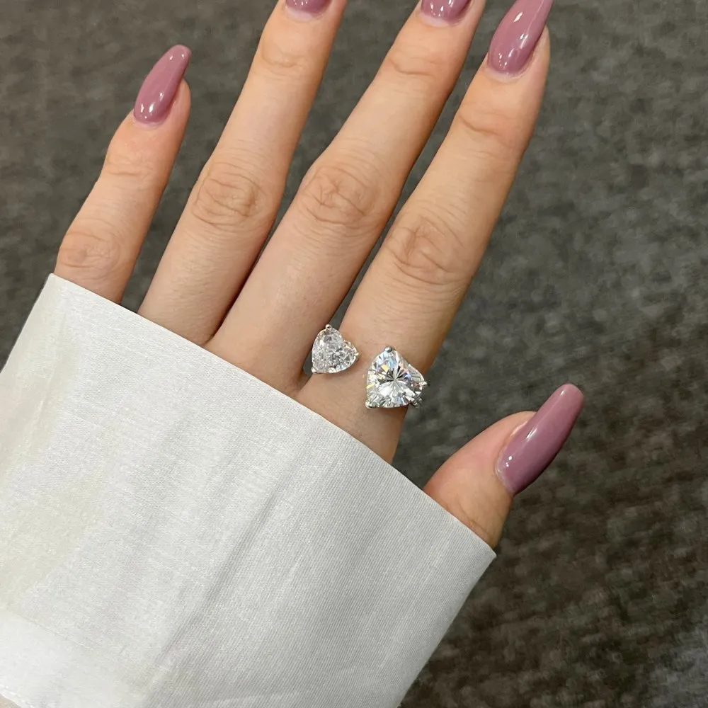 Sparkle Love Heart Zirconia Open Rings 70400225 - image4