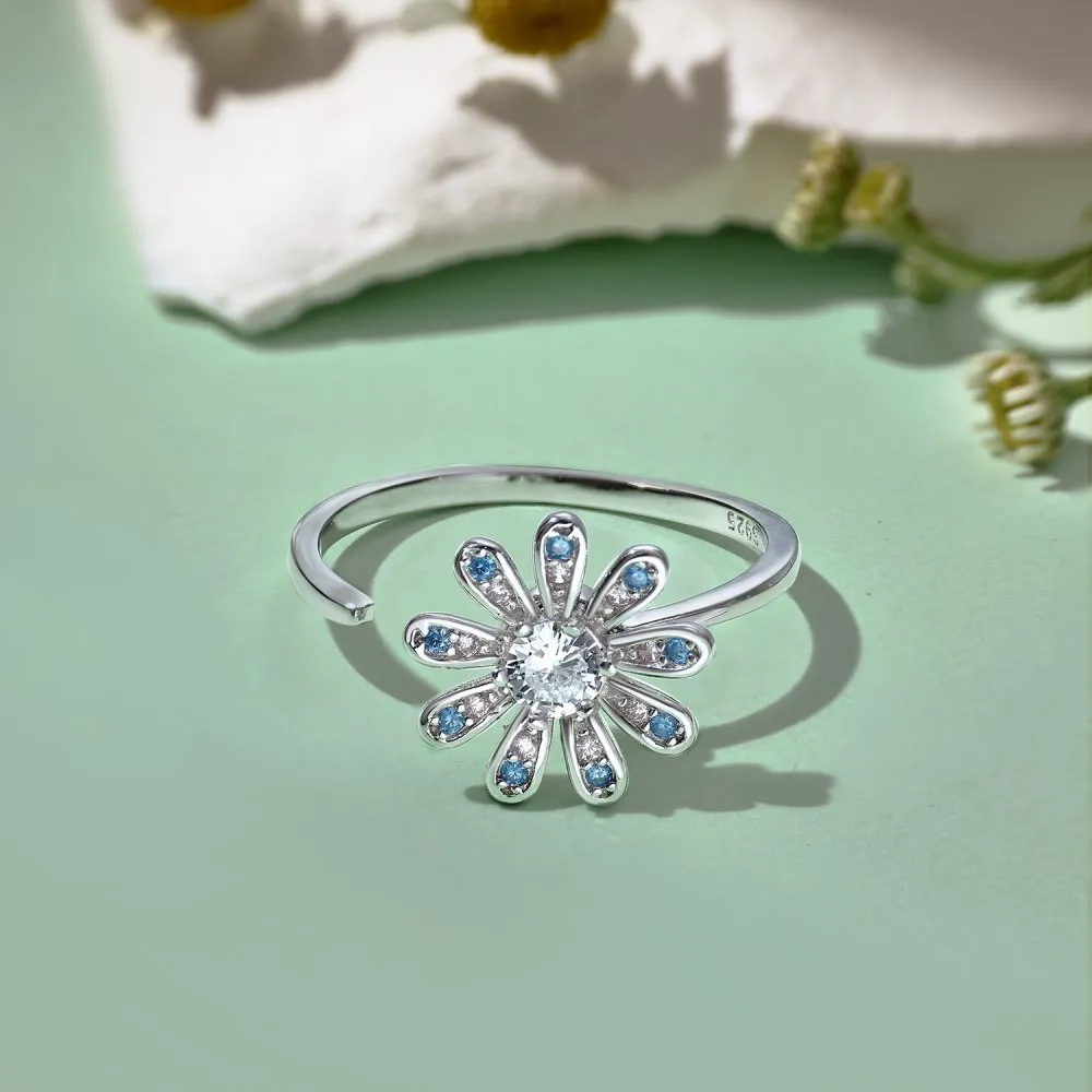 Moveable Flower Zirconia Open Rings 70400226 - image4