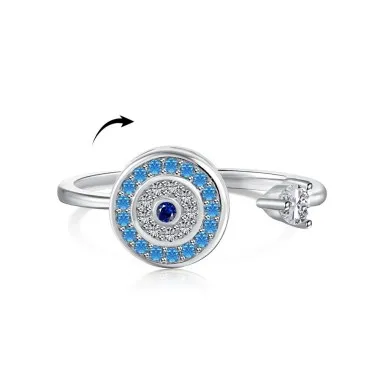 Moveable Evil Eye Zirconia Open Rings 70400227