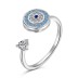 Moveable Evil Eye Zirconia Open Rings 70400227