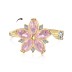 Moveable Pink Flower Zirconia Open Rings 70400230