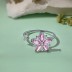 Moveable Pink Flower Zirconia Open Rings 70400230