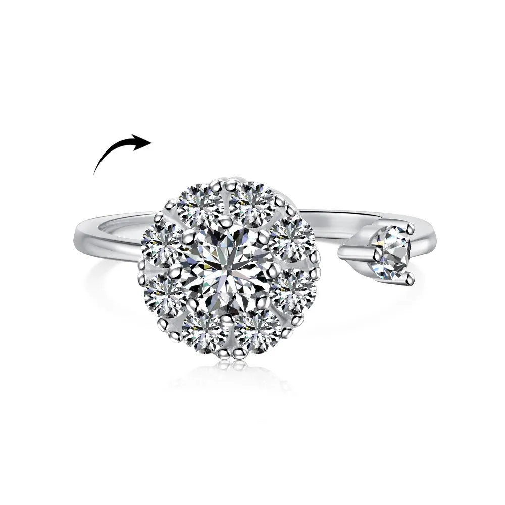 Moveable Cluster Zirconia Open Rings 70400231