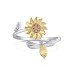 Moveable Sunflower Zirconia Open Rings 70400232