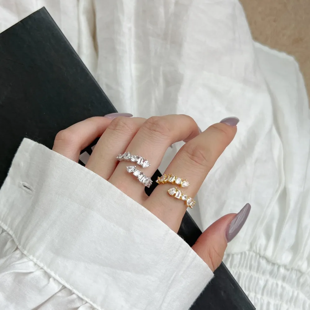 Crossed Teardrop Mariquesa Zirconia Open Rings 70400233 - image1