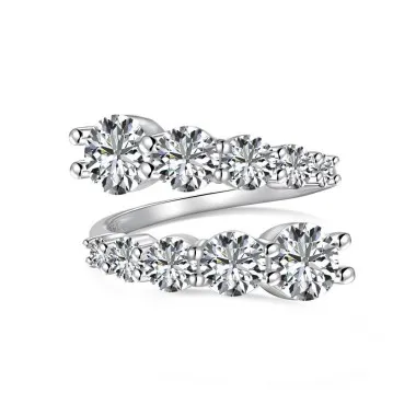 Sparkle Crossed Zirconia Open Rings 70400234