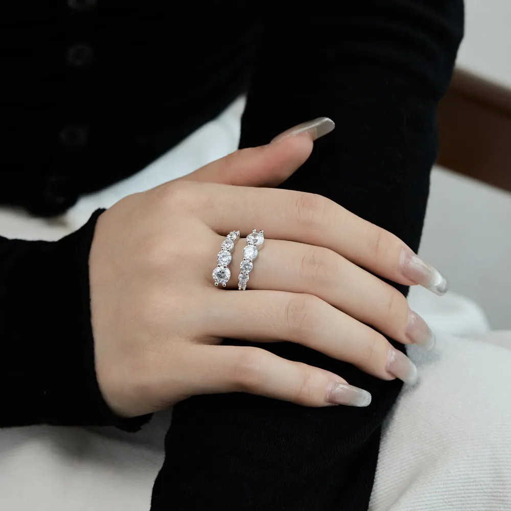 Sparkle Crossed Zirconia Open Rings 70400234 - image1