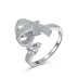 Sparkle Zirconia Bow Open Rings 70400235