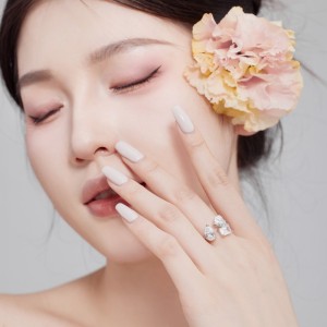 Irregular Heart Zirconia Open Ring 70400246