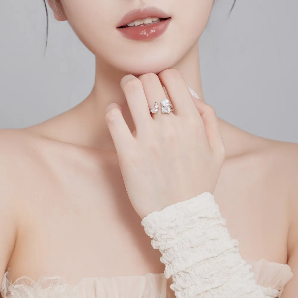 Irregular Heart Zirconia Open Ring 70400246 - image1