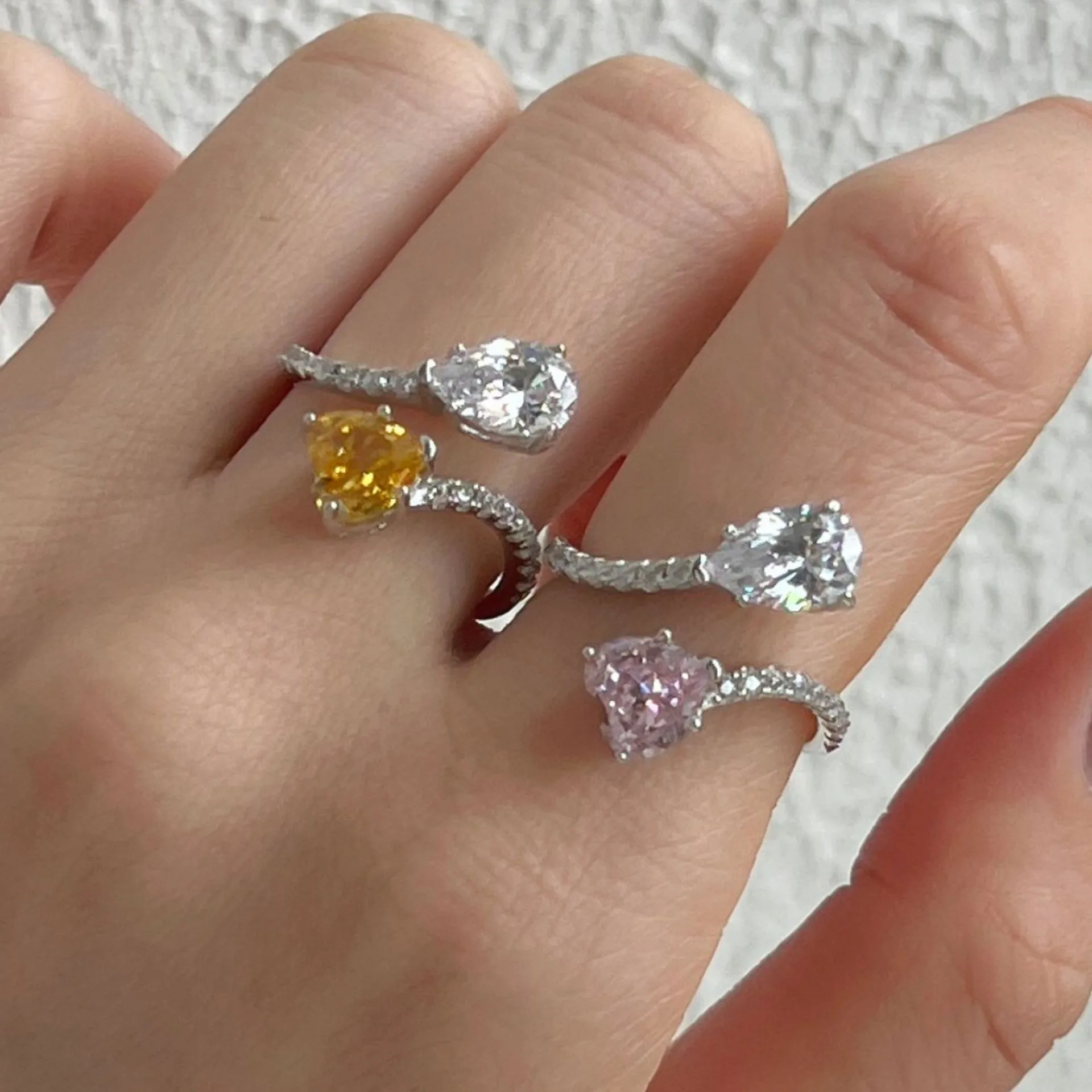 8A High Carbon Zirconia Heart Open Ring 70400248 - image1