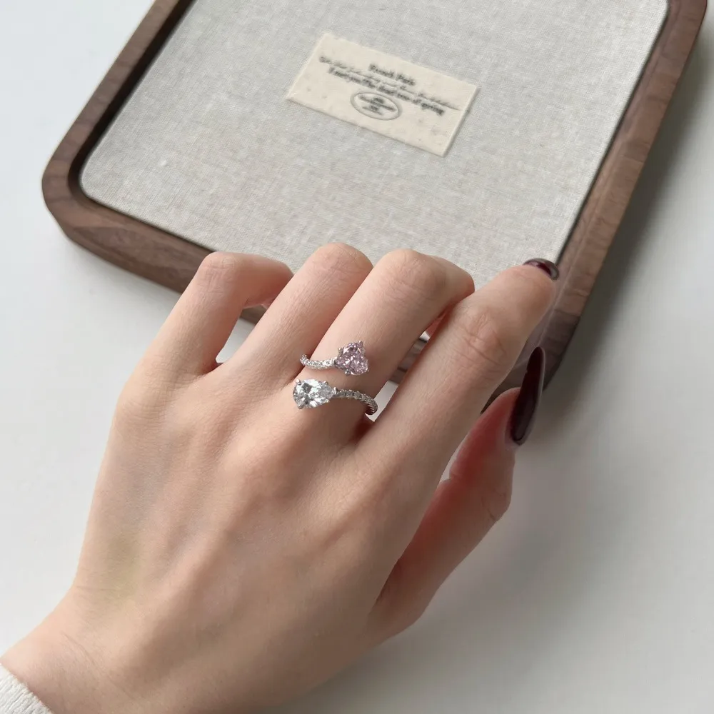 8A High Carbon Zirconia Heart Open Ring 70400248 - image2