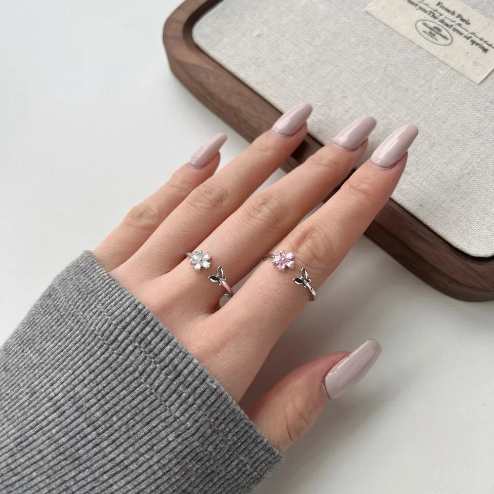 Leaves Flower Zirconia Open Ring 70400251 - image2