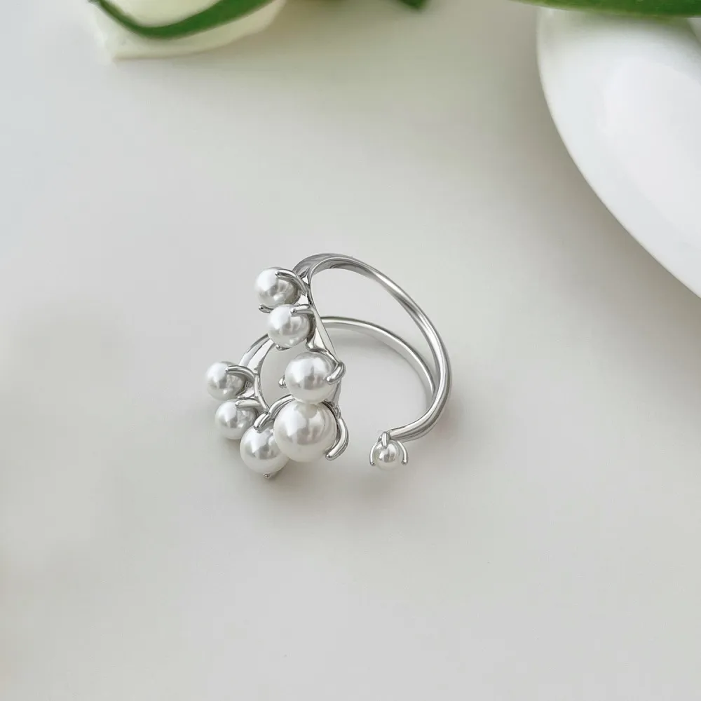 Cluster Fresh Water Pearls Open Ring 70400252 - image2
