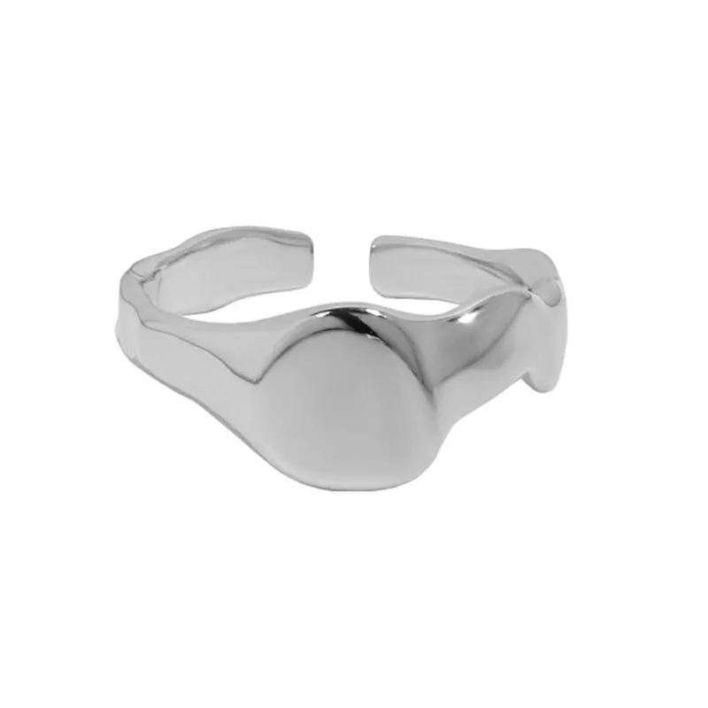 925 Sterling Silver Adjustable Minimalist Irregular Texture Ring 70400259