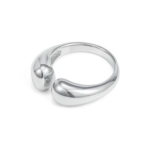 925 Sterling Silver Adjustable Minimalist Waterdrop Open Ring 70400263