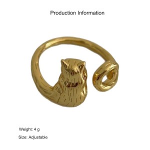 925 Sterling Silver Adjustable Hugging Cat Open Ring 70400264