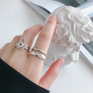 925 Sterling Silver Adjustable Geometric Open Ring 70400268