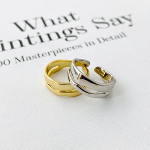 925 Sterling Silver Adjustable Geometric Open Ring 70400268