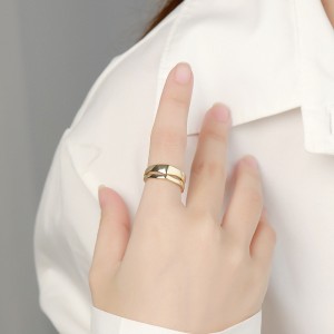 925 Sterling Silver Adjustable Geometric Open Ring 70400268