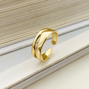 925 Sterling Silver Adjustable Geometric Open Ring 70400268