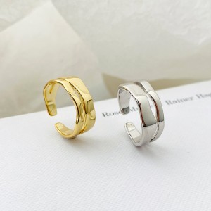 925 Sterling Silver Adjustable Geometric Open Ring 70400268