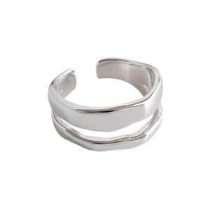 925 Sterling Silver Adjustable Geometric Open Ring 70400268