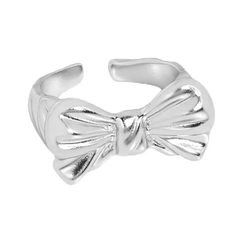 925 Sterling Silver Sculptural Bow Adjustable Ring 70400282