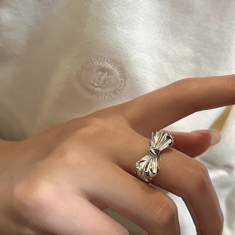 925 Sterling Silver Sculptural Bow Adjustable Ring 70400282 - image1