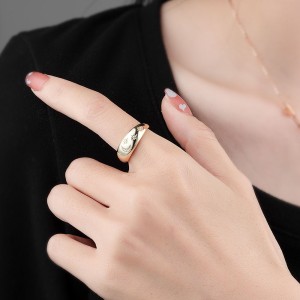 925 Sterling Silver Adjustable Pave CZ Star Moon Open Ring 70400291