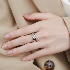 925 Sterling Silver Adjustable Pave CZ Star Moon Open Ring 70400291