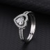 Silver Cubic Zirconia Heart Ring Set 70500001