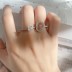 Silver Cubic Zirconia Geometric Ring Set 70500003