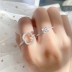 Silver Cubic Zirconia Geometric Ring Set 70500003
