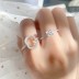 Silver Cubic Zirconia Geometric Ring Set 70500003