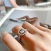 Silver Cubic Zirconia Geometric Ring Set 70500003