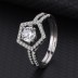 Silver Cubic Zirconia Geometric Ring Set 70500004