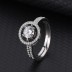 Silver Cubic Zirconia Geometric Ring Set 70500005