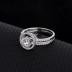 Silver Cubic Zirconia Geometric Ring Set 70500005