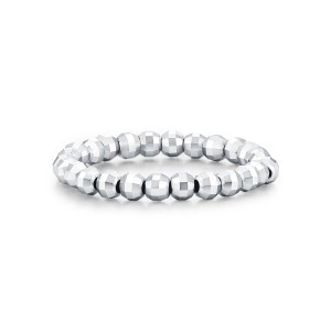 Wholesale 925 Sterling Silver Diamond-Cut Beaded Stacking Ring 70600004