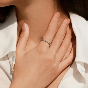Wholesale 925 Sterling Silver Diamond-Cut Beaded Stacking Ring 70600004